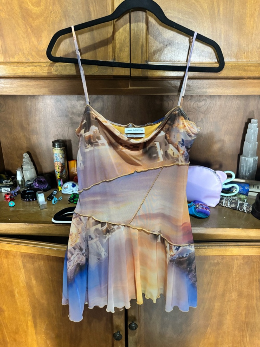 Urban Outfitters Pastel Sunset Slip Dress - Peach, Lavender, Blue